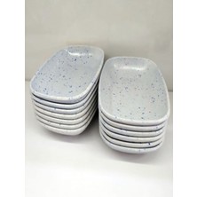 6'lı Desenli Melamin Tabağ̆ı, 18X14CM, Çok Amaçlı, Şık ve Dayanıklı Set