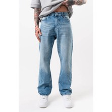 Açık Mavi Erkek Baggy Fit Kot Pantolon