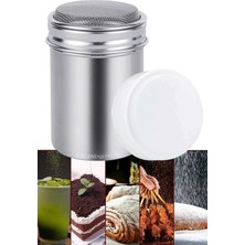 Bordo Paslanmaz Çelik Serpişi Seti, Kakao, Un, Baharat ve Pudra Şekeri ile Hazırlanmış