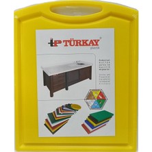 Sarı Polietilen Plastik Kesim Tahtası 32,5X26,5X1 Cm, Tutmalı, Dayanıklı, Hafif.