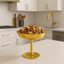 Yüksek Ayaklı Çerez ve Tatlı Sunumluk, Sarı, 11.5X10.5 cm