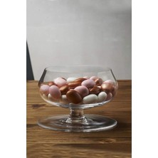 Şık Kristal Ayaklı Çerezlik Kase, Turuncu, Adet Fiyatıdır