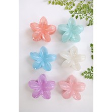 6 Adet Lotus Saç Tokası Buzlu Renk -  6 cm Orta Boy - Hafif ve Dayanıklı