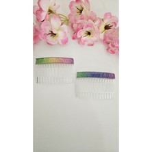 Taşlı Yan Tarak Toka 2 Adet 7 cm