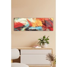 Renkli Soyut Boyama Panoramik Cam Tablo, Modern Ev ve Ofis Dekoru, Hediyelik Duvar Dekorasyonu