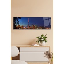 Şehir Işıklı Manzara Panoramik Cam Tablo, Modern Ev ve Ofis Dekoru, Hediyelik Duvar Dekorasyonu