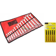 Kombine Düz-Yıldız Anahtar Takımı 14'li Anahtar 8 x 32 mm ve Soma 1 Pkt Dekopaj