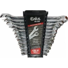 Genius 12 Parça Kombine Anahtar Takımı 12 Li Açık Ağız-Yıldız Anahtar 6X22 mm