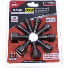 9 Parça Manyetik Somun Adaptörü Bits Lokma Adaptör