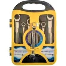 Cırcırlı Kombine Anahtar Seti 7 Li Düz ve Cırcırlı / 8:19 mm