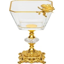 Beyaz Metal Ayaklı Kelebek Detaylı Dondurmalık Kase, Şık ve Kullanışlı Tasarım