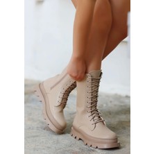 Toir Nude Cilt Bağcıklı Postal