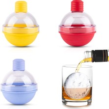 3'lü Büyük Yuvarlak Buz Kalıbı, Silikon Buz Küpü Seti