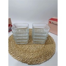 Turuncu Damla Desenli 8'li Cam Kase, 225 Cc, Kutulu, Şık ve Kullanışlı Set