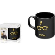 Siyah Harry Potter Temalı Kupa, Gözlük Tasarımı, Şık ve Kullanışlı Hediye Seçeneği