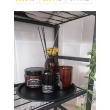 Şık Siyah Metal 22CM Tek Kişilik Servis Tepsisi, Çay, Kahve ve Pasta Sunumu