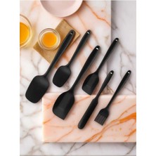 6'lı Siyah Yanmaz ve Yapışmaz Silikon Spatula Seti, Mutfakta Pratik Kullanım