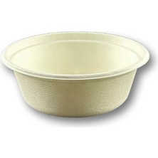 350ML Ekolojik Kağıt Kase Tabak 50 Adet, Beyaz, Doğa Dostu, Kullanışlı ve Dayanıklı