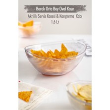 Akrilik Oval Meyve ve Salata Kasesi 1,6 Lt, Şeffaf, Şık ve Dayanıklı