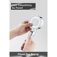 Arjantin 4 Fonksiyonlu Aç-Kapat Butonlu Filtreli Yeni Teknoloji Lüx Krom Beyaz Banyo Duş Başlığı
