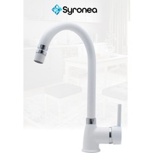 Delta Beyaz Mutfak Evye Bataryası 360 Derece Döner Başlıklı Lavabo Aç Kapa Batarya Musluk