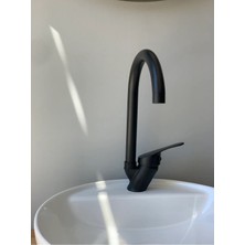 Mat Siyah Mix Mutfak Lavabo Evye Bataryası Aç Kapa Musluk Batarya Musluğu