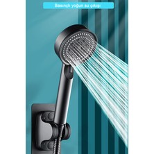 Mat Siyah 5 Fonksiyonlu Tasarruflu Sağlam Yapılı Su Basınçlı Spa Banyo Duş Başlığı