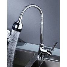 Esnek 2 Fonksiyonlu Başlıklı Armut Gövde Mutfak Evye Bataryası Aç Kapa Musluk