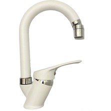 Beyaz Mix Lavabo Mutfak Bataryası Oynar Başlıklı Garantili Musluk Aç Kapa Kollu