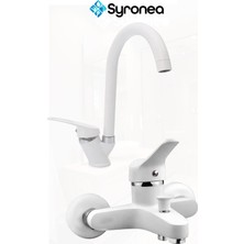 Beyaz Mix Banyo Duş Bataryası Aç Kapa Lavabo Batayası Seti 2 Parça Musluk Banyo Yenileme Seti