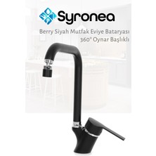 Siyah Mutfak Eviye Bataryası Aç Kapa Musluk