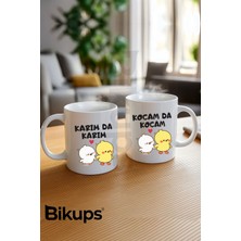 Iki Adet Şık Beyaz Kupa Bardak Seti, Günlük Kullanıma Uygun ve Şık Tasarım