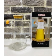 Bambu Kapaklı 900ML Cam Yağdanlık, Şık ve Kullanışlı Mutfak Aksesuarı