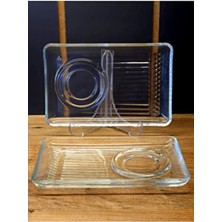 Şık 2'li Cam Sunum Tabağı Seti, Zarif ve Kullanışlı Ev Dekorasyonu Malzemesi