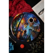 Venice Desenli Yuvarlak Tepsi, 36 Cm, Şık ve Kullanışlı Ev Aksesuarı