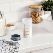 Şeffaf, Sızdırmaz Kapaklı Plastik Ölçü Kabı, 500 Ml, 15 cm Yüksekliği, Turuncu Renk