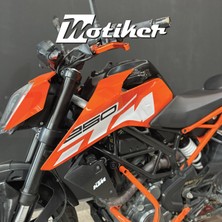 Ktm Duke 250 Beyaz Orijinal Tasarım Sticker Etiket Modeli Sol Grenaj
