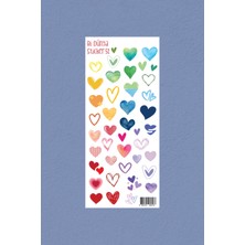 M52 – Renkli Kalpler Sticker Seti