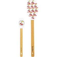 Vişne Desenli 2'li Silikon Spatula Seti, Şık ve Kullanışlı Mutfak Gereci.