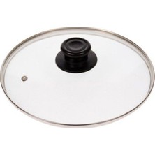 22 cm Z Tipi Temperli Cam Kapaklı Tencere ve Tava Seti, Kahverengi