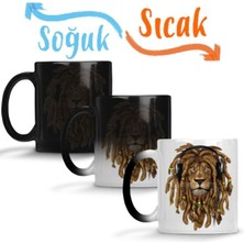 Renkli Aslan Desenli Sihirli Porselen Kupa Bardak