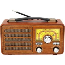 Kahverengi Nostaljik Bluetooth ve USB Mp3 Radyo Müzik Kutusu, Sd Kart Desteği