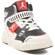 King Uzun P Siyah-Kırmızı Çocuk Sneaker