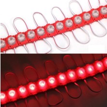 Kırmızı LED Mercek 1.5W 12V, Direk Güçlü Işık, Kendinden Yapışkanlı, 10 Adet
