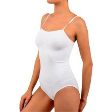 Kadın Beyaz Ip Askılı Korse Zıbın Toparlayıcı Atlet