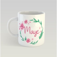 Kürtçe Yazılı Porselen Kupa, Annelere Özel, Beyaz, Şık ve Sevgili Hediye