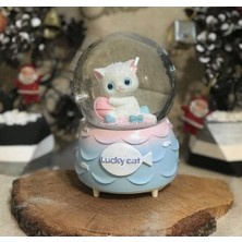 Lukcy Cat Kar Küresi Püskürtmeli Müzikli Işıklı Büyük Boy Sevgiliye Hediye
