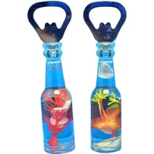 Mavi Sulu Mıknatıslı Gazoz ve Meşrubat Kapağı Açacağı Dekoratif Set (2 Adet)