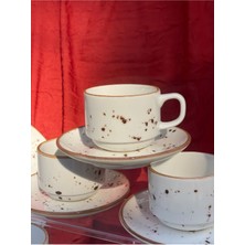 Çok Renkli 4 Parça Porselen Kahve Fincanı Takımı, 90 Ml, Şık ve Kullanışlı Set