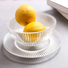 Turuncu Cam Meyve ve Pasta Tabağı Seti, 6'şar Adet, Şık ve Dayanıklı.